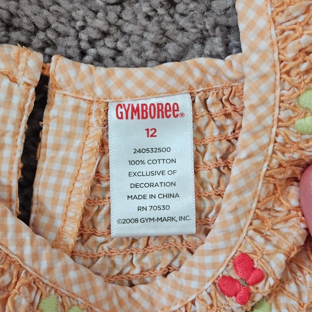 Gymboree Gingham Smocked Social Butterfly‎ Dress Girls Size 12 Vintage Y2K Retro